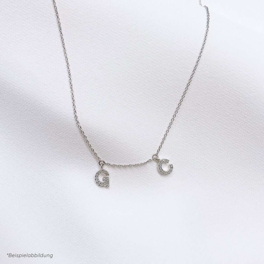 Initialen-Halskette mit 2 Anhängern, 45 cm, 14 Karat Gelbgold Bild 2 Initialen-Halskette mit 2 Anhängern, 45 cm, 14 Karat Gelbgold Bild 2