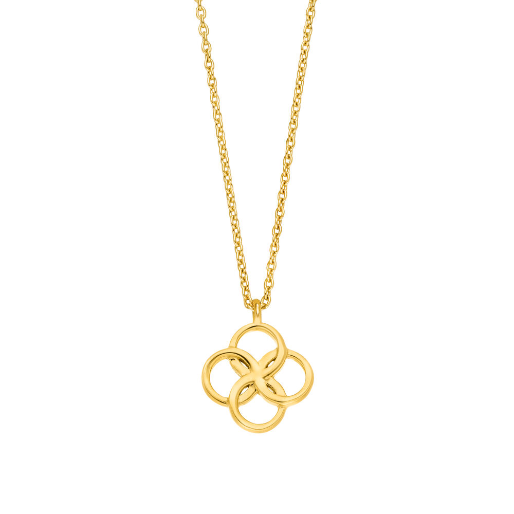 Halskette Clover Charm, 18 K Gelbgold vergoldet