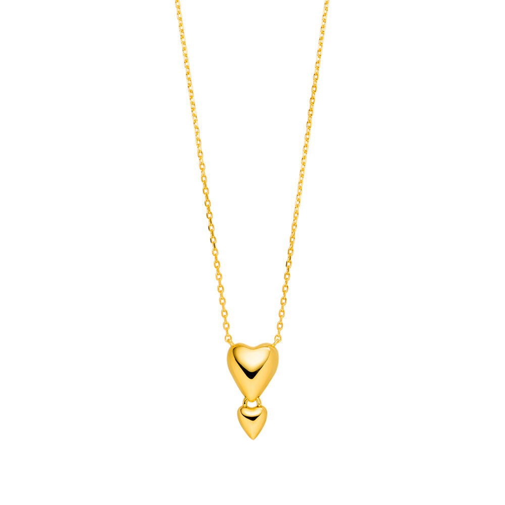 Halskette Heart Drops, 18 K Gelbgold vergoldet