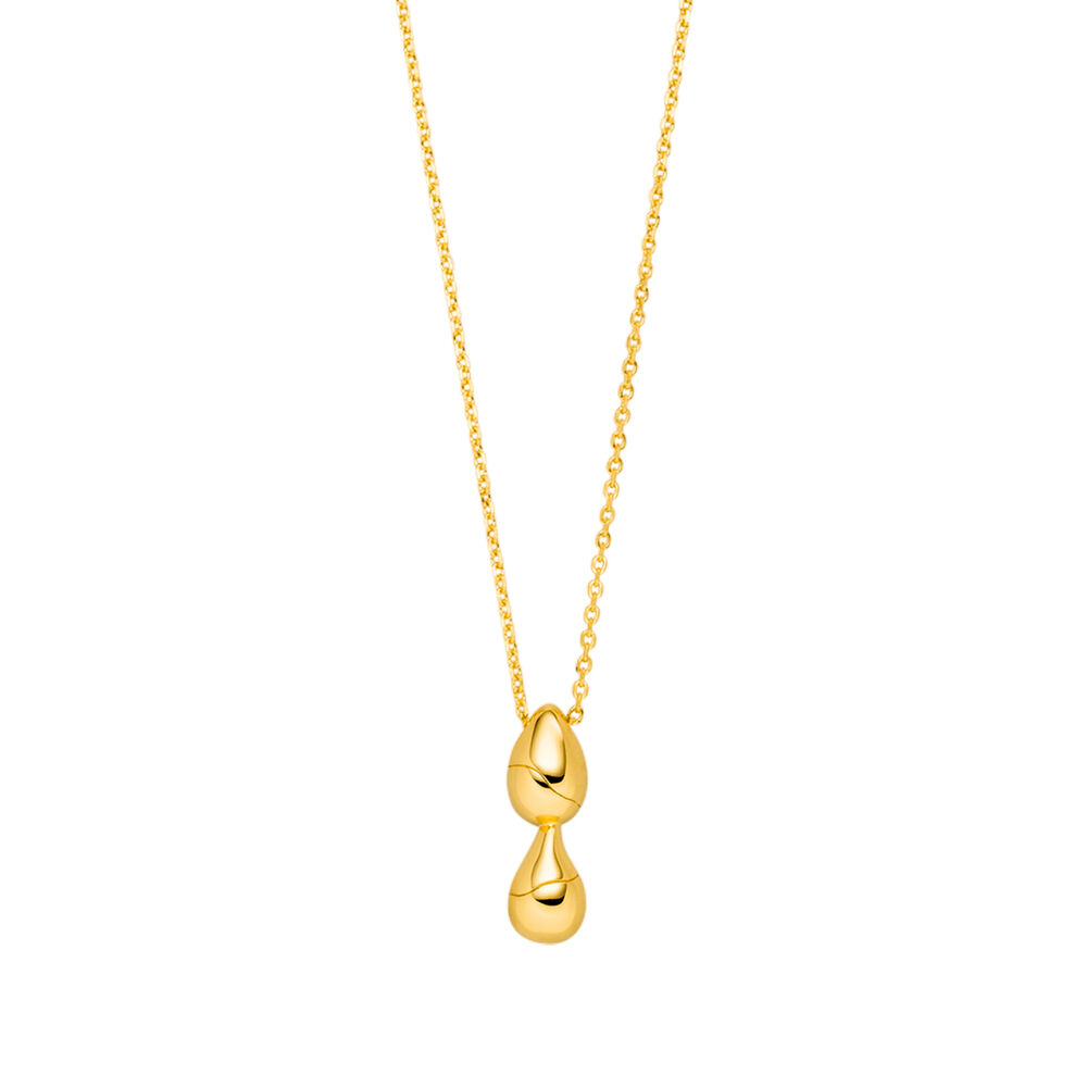 Halskette Two Drop, 18 K Gelbgold vergoldet