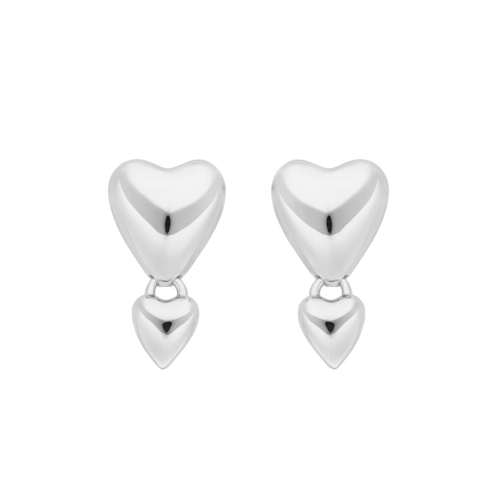 Ohrstecker Two Hearts, 925 Sterlingsilber