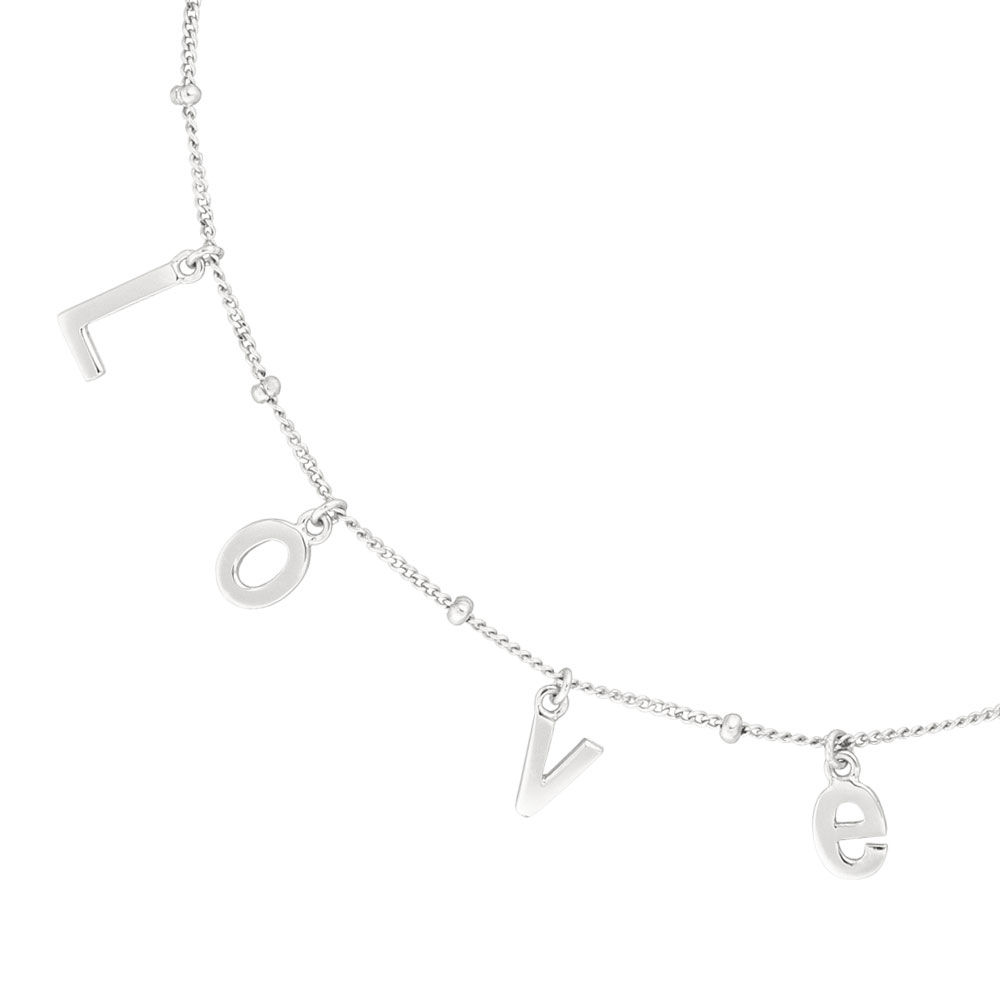 Fußkette L O V E, Jewelry 925 - Leaf Sterlingsilber