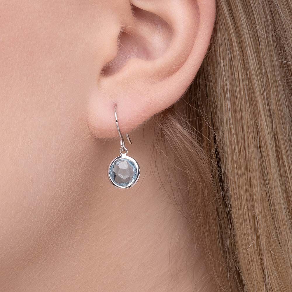 Topas, K Leaf Jewelry - Blauer Ohrringe Weißgold 14
