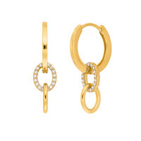 Creolen ETERNAL TOUCH, Diamanten, 14 Karat Gelbgold