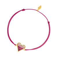 Glcksarmband Pink Valentine, 18 K Gelbgold vergoldet