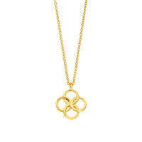 Halskette Clover Charm, 18 K Gelbgold vergoldet