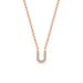 Halskette Letter U, 14 K Rosegold mit Diamanten