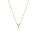 Halskette Letter Y, 14 K Gelbgold mit Diamanten