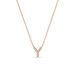 Halskette Letter Y, 14 K Rosegold mit Diamanten