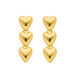 Ohrstecker Three Hearts, 18 K Gelbgold vergoldet