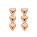 Ohrstecker Three Hearts, 18 K Rosegold vergoldet