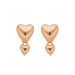 Ohrstecker Two Hearts, 18 K Rosegold vergoldet