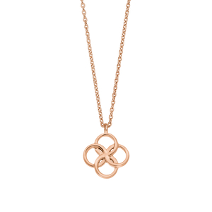 Halskette Clover Charm, 18 K Rosegold vergoldet