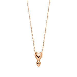 Halskette Heart Drops, 18 K Rosegold vergoldet