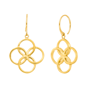 Ohrhnger Clover Charm Duo, 18 K Gelbgold vergoldet