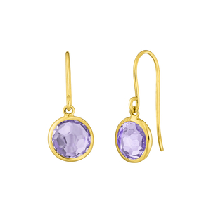 Ohrringe Amethyst, 14 K Gelbgold