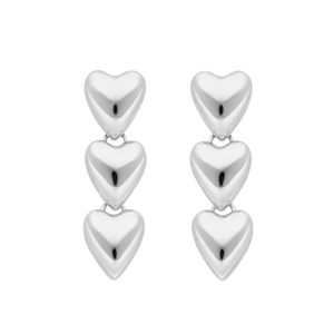 Ohrstecker Three Hearts, 925 Sterlingsilber