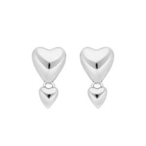 Ohrstecker Two Hearts, 925 Sterlingsilber