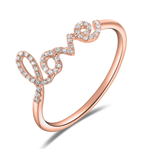 Ring Love mit Diamanten, 18 K Rosegold