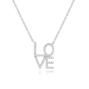 Halskette Love mit Diamanten, 18 K Weissgold