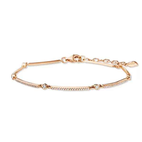 Leaf Jewelry Armband Bar, 18K Rosegold, Diamanten