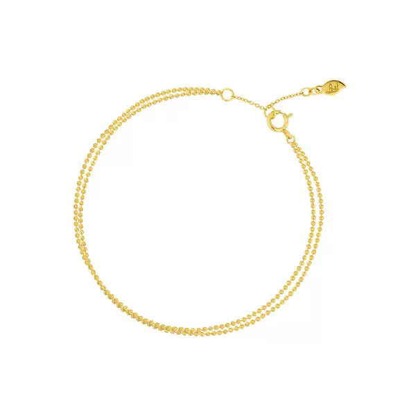 Leaf Jewelry Armkette Ball Chain Double, 14 K Gelbgold