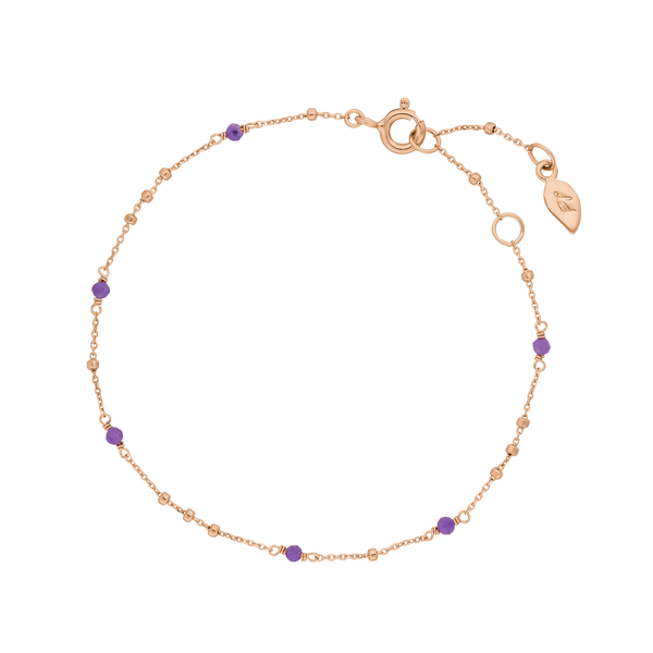 Leaf Jewelry Armkette Flying Gems, Amethyst, 18 K Rosegold vergoldet