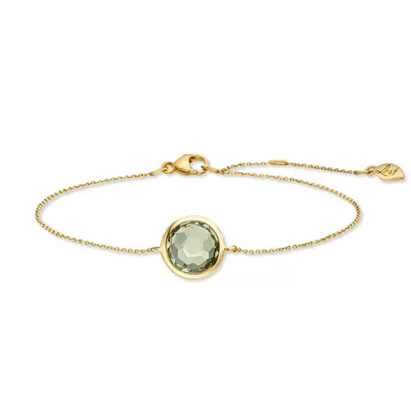 Leaf Jewelry Armkette Green Amethyst, 14 K Gelbgold