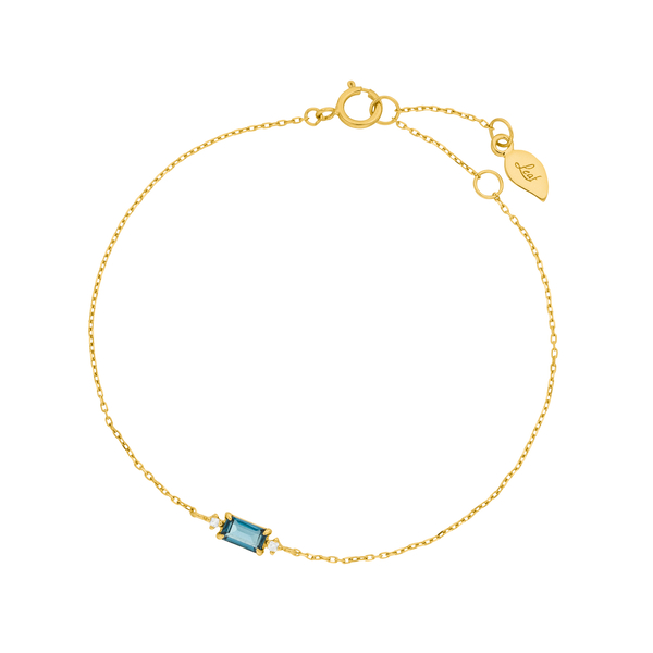 Leaf Jewelry Armkette London Blue Topas, 14K Gelbgold