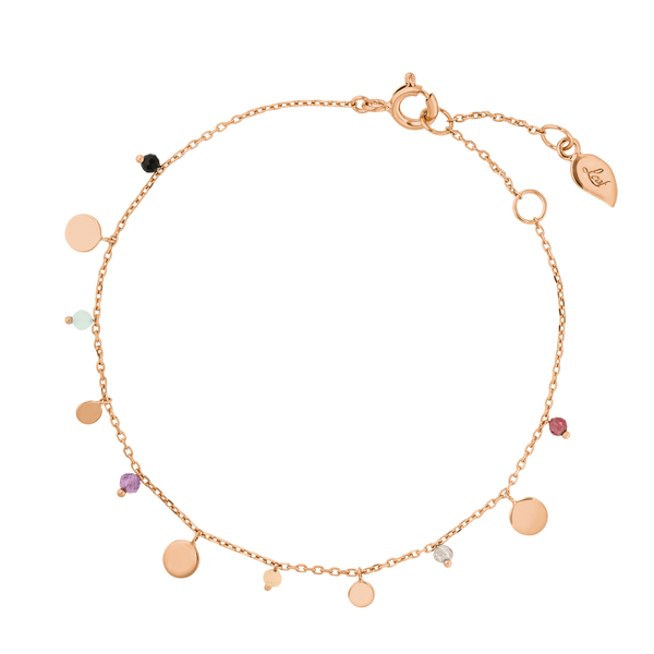 Leaf Jewelry Armkette Platelet Mix, 18 K Rosegold vergoldet