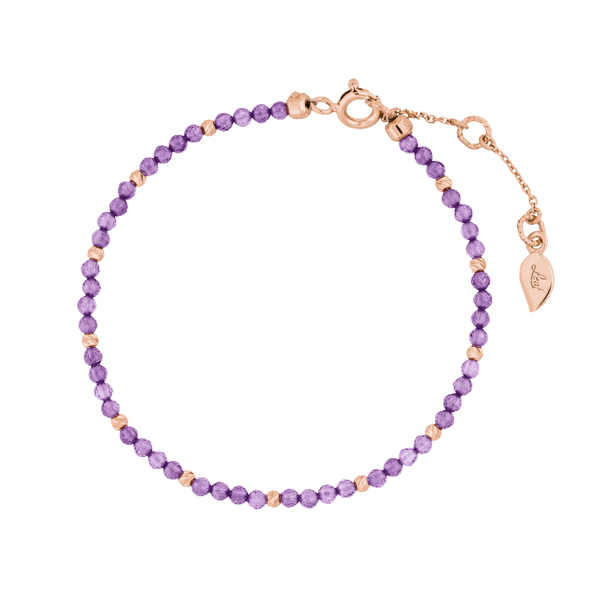 Leaf Jewelry Armkette Serenity, Amethyst, 18 K Rosegold vergoldet