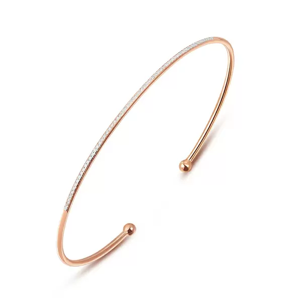 Leaf Jewelry Armreif Circle mit Diamanten, 18 K Rosegold