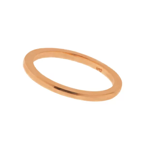 Leaf Jewelry Basic Ring, 18 K Rosegold vergoldet, Größe 46