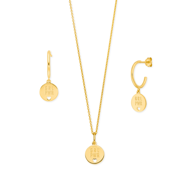 Leaf Jewelry Charity Schmuckset GRL PWR, Gelbgold