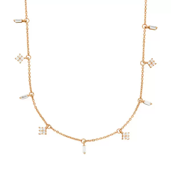 Leaf Jewelry Choker CRYSTAL, 18 K Rosegold vergoldet