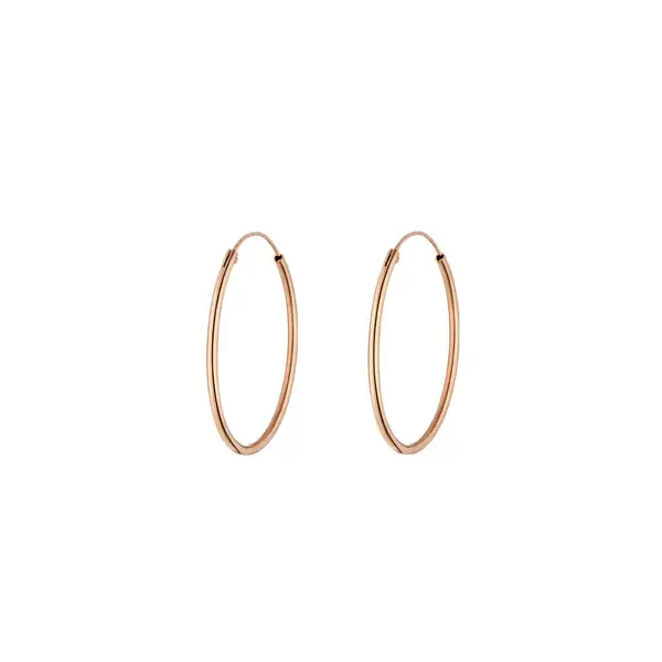 Leaf Jewelry Creole Pure, 30mm, 18K Rosegold vergoldet