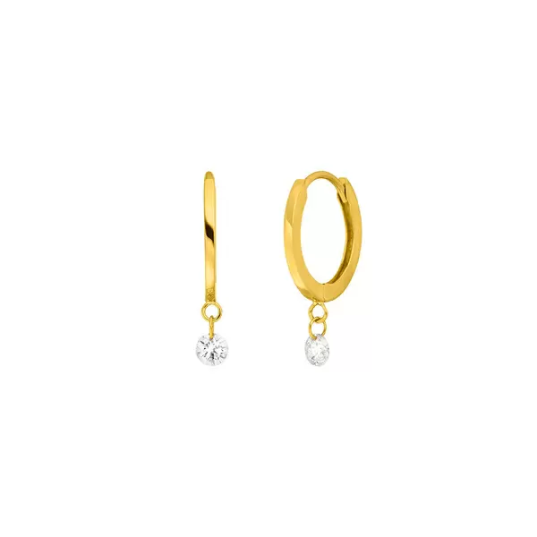 Leaf Jewelry Creole Pure mit Diamanten, 18 K Gelbgold