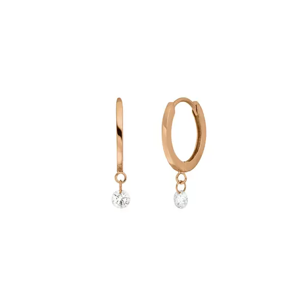 Leaf Jewelry Creole Pure mit Diamanten, 18 K Rosegold