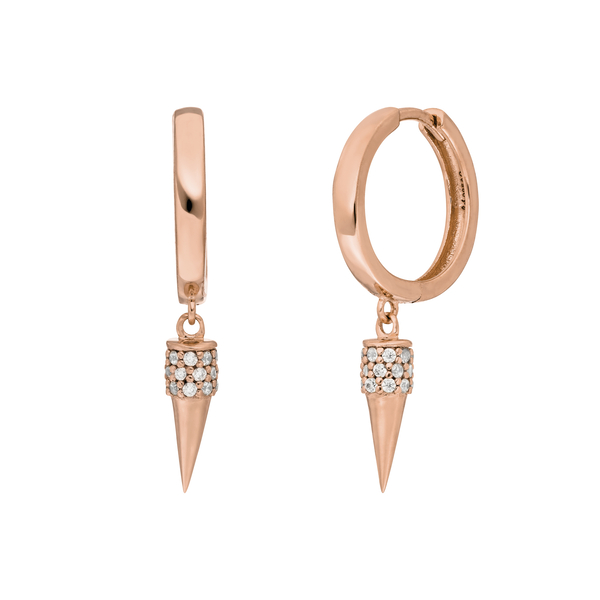 Leaf Jewelry Creole Single Stud, 18 K Rosegold vergoldet