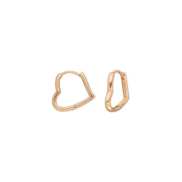 Leaf Jewelry Creole TINY HEART, 18 K Rosegold vergoldet