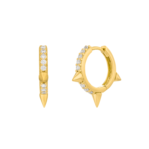 Leaf Jewelry Creole Triple Stud, 18 K Gelbgold vergoldet