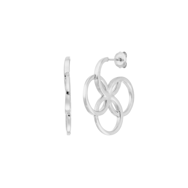 Leaf Jewelry Creolen Clover Charm, klein, 925 Sterlingsilber