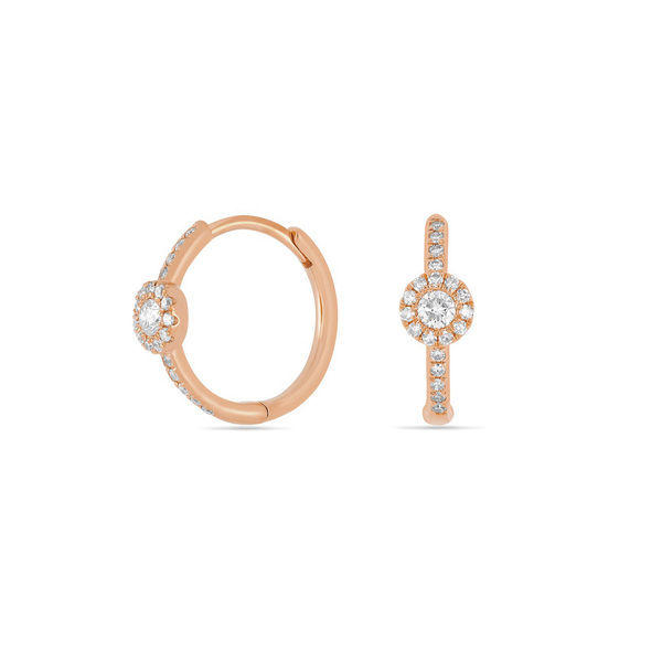 Leaf Jewelry Creolen Pave II, 14K Rosegold