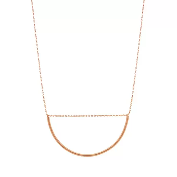 Leaf Jewelry Halskette Big Semicircle, 18 K Rosegold vergoldet