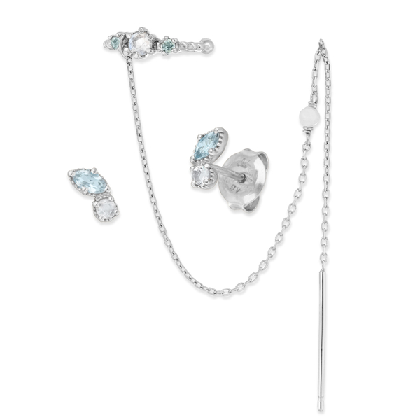 Leaf Jewelry EARCANDY Set, Blau, 925 Sterlingsilber