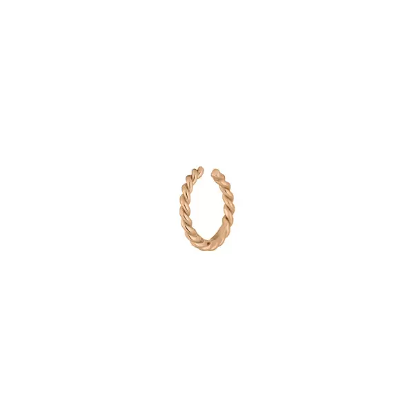 Leaf Jewelry Earcuff Rope, 10 mm, 18 K Rosegold vergoldet