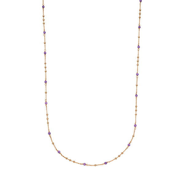 Leaf Jewelry Halskette Flying Gems, Amethyst, 90cm, 18 K Rosegold vergoldet