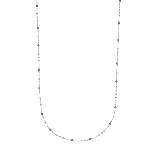 Leaf Jewelry Halskette Flying Gems, Amethyst, 90cm, 925 Sterlingsilber