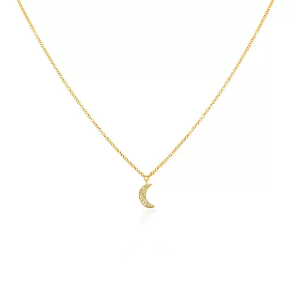 Leaf Jewelry Halskette Halbmond, 18 K Gelbgold