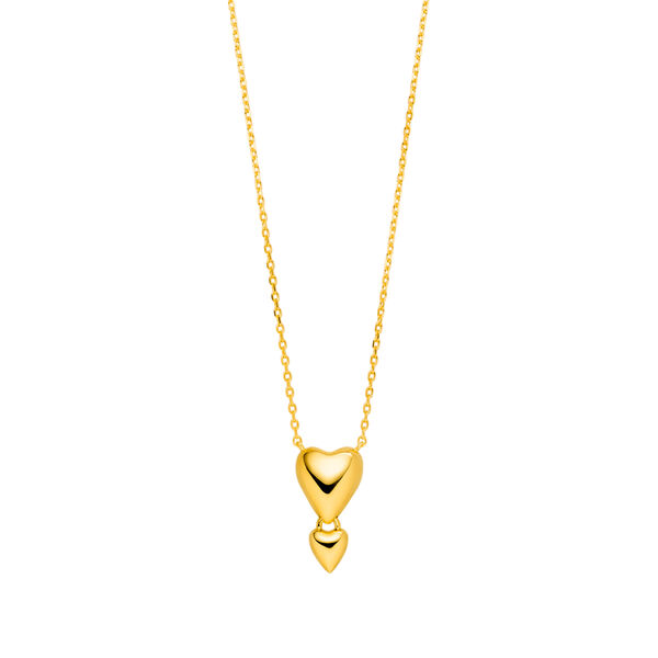 Halskette Heart Drops, 18 K Gelbgold vergoldet